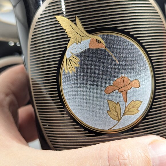 Vintage black OTAGIRI Japan Hummingbird mug set of 2 - Picture 9 of 9